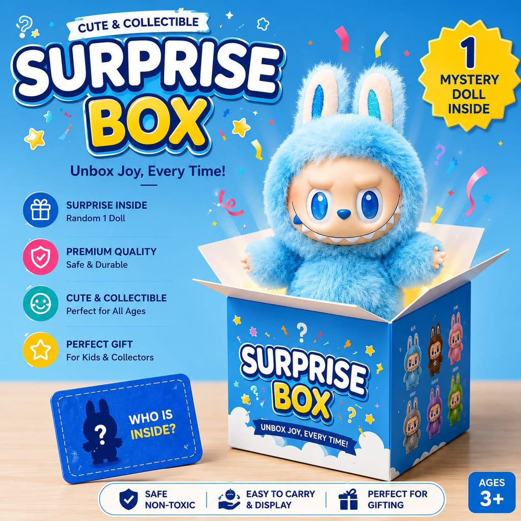 LABUBU Fluffy Plush Doll – Cute Soft Monster Toy